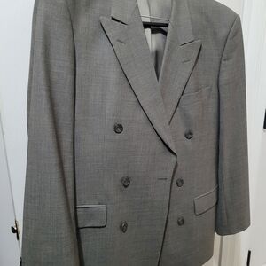 Classic Double-Breasted Gray Blazer